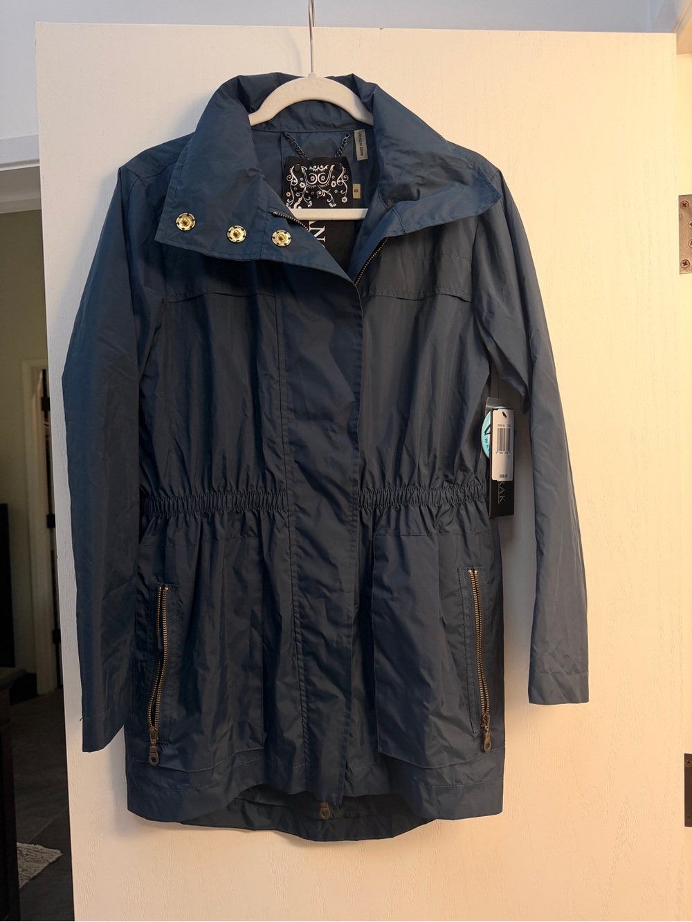 NWT ANORAK Navy Utility Jacket with Gold-Tone Hardware